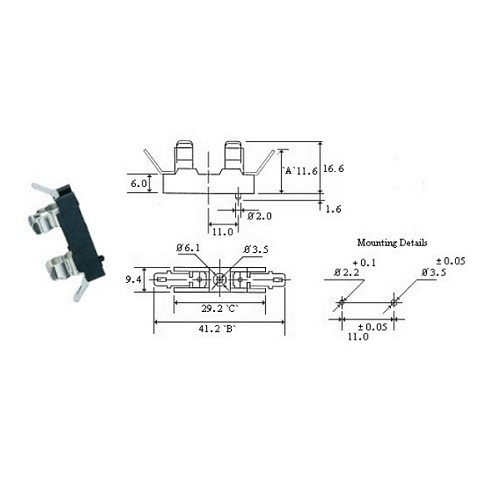 ELCOM FH-2 PCB Mounted Fuse Holder image 2