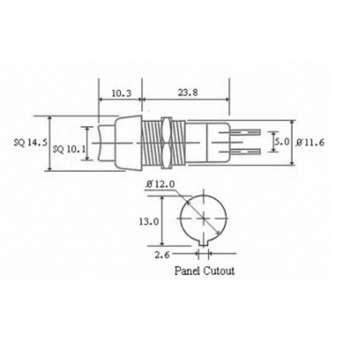 ELCOM PBS-1S-04 Square Red Push Button Switch image 3