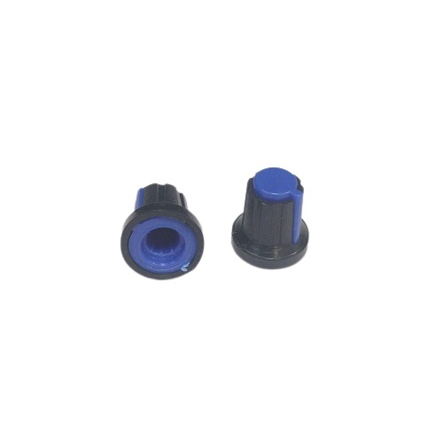 Plastic Potentiometer Knob 6mm With Buffer And Knurled Adapter - BLUE image 3
