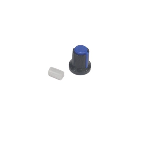 Plastic Potentiometer Knob 6mm With Buffer And Knurled Adapter - BLUE image 1