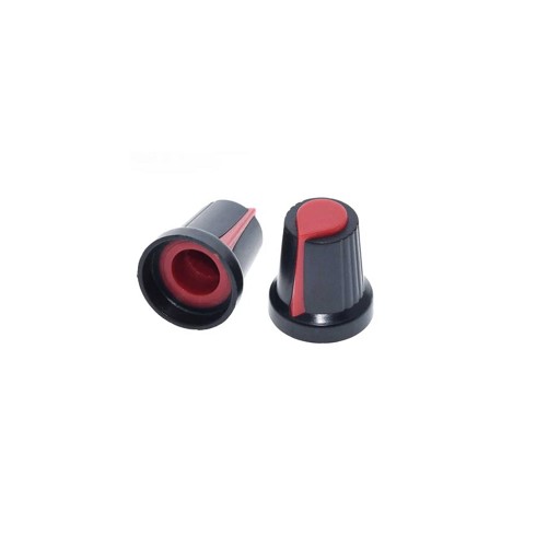 Plastic Potentiometer Knob 6mm With Buffer And Knurled Adapter - RED image 3