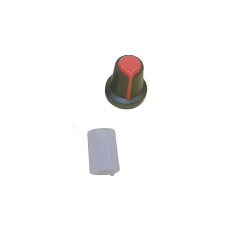Plastic Potentiometer Knob 6mm With Buffer And Knurled Adapter - RED image 1