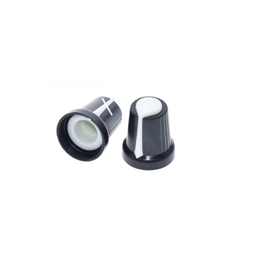 Plastic Potentiometer Knob 6mm With Buffer And Knurled Adapter - WHITE image 3