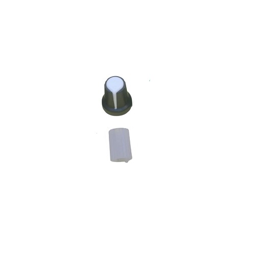 Plastic Potentiometer Knob 6mm With Buffer And Knurled Adapter - WHITE image 1