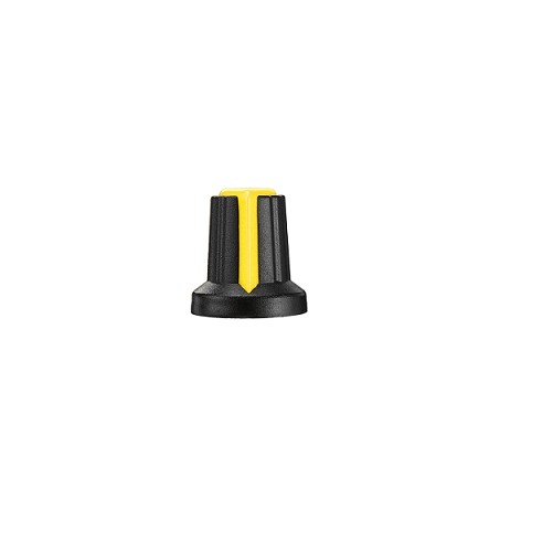 Plastic Potentiometer Knob 6mm With Buffer And Knurled Adapter -YELLOW image 2