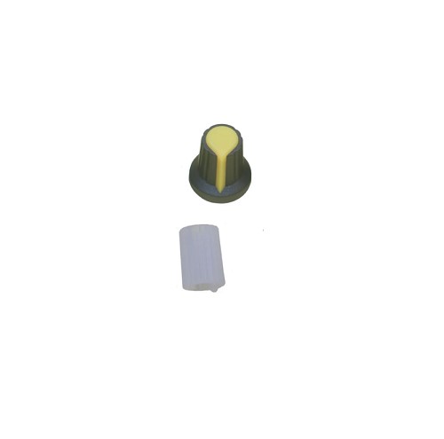 Plastic Potentiometer Knob 6mm With Buffer And Knurled Adapter -YELLOW image 1