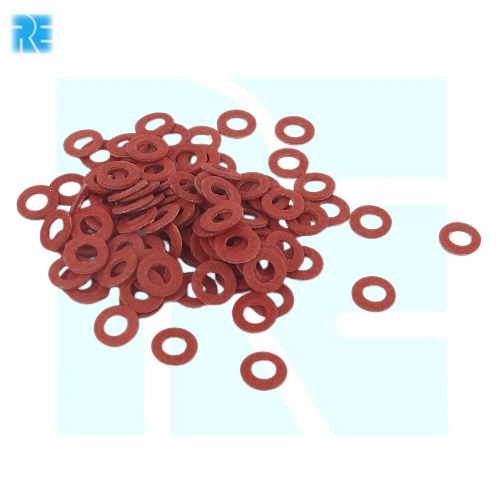 Flat Red Fiber Washer M2 x 6mm x 0.8mm image 2