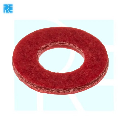 Flat Red Fiber Washer M4 x 8mm x 0.8mm image 1