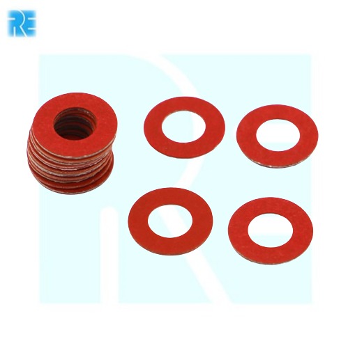 Flat Red Fiber Washer M4 x 10mm x 0.8mm image 2