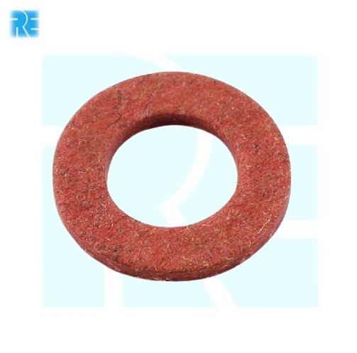 Flat Red Fiber Washer M4 x 10mm x 0.8mm image 1