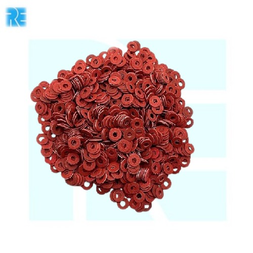 Flat Red Fiber Washer M3 x 6mm x 0.8mm image 2