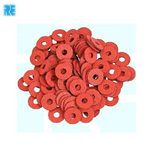 Flat Red Fiber Washer M3 x 8mm x 0.8mm image 3