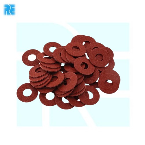 Flat Red Fiber Washer M3 x 10mm x 0.8mm image 2