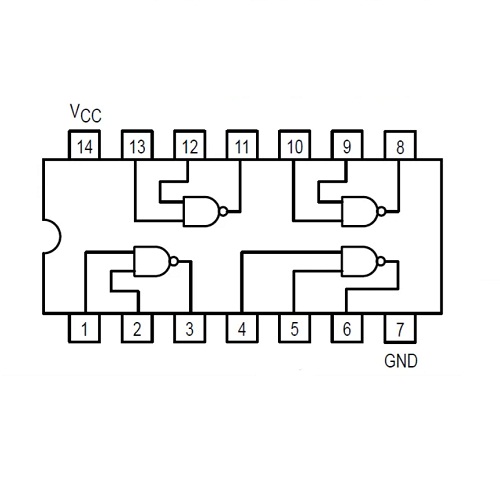 74LS00 Quad 2-Input NAND Gate IC DIP-14 (TTL Logic Quad NAND Gate Integrated Circuit) image 2