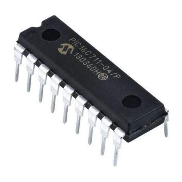 PIC16C711-04/P 8-Bit CMOS Microcontroller with 4-Channel ADC DIP-18 (PIC16C711-04/P DIP IC)  image 1