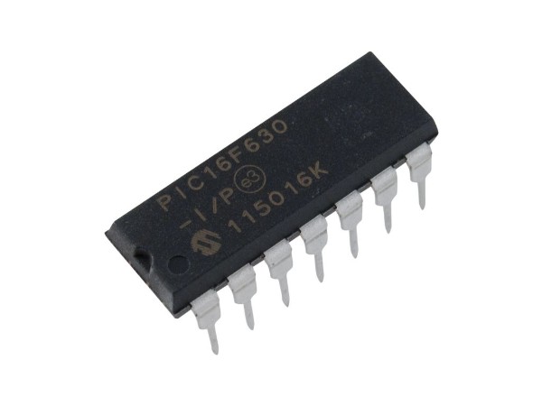 PIC16F630-I/P 8-Bit Flash Microcontroller with Analog Comparators DIP-14 (PIC16F630-I/P DIP IC) image 1