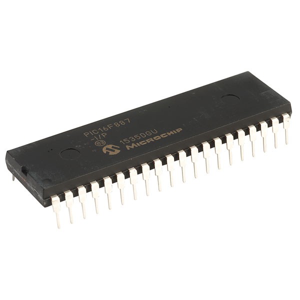 PIC16F887-I/P 8-Bit Flash Microcontroller with 14-Channel ADC DIP-40 (PIC16F887-I/P DIP IC)  image 1