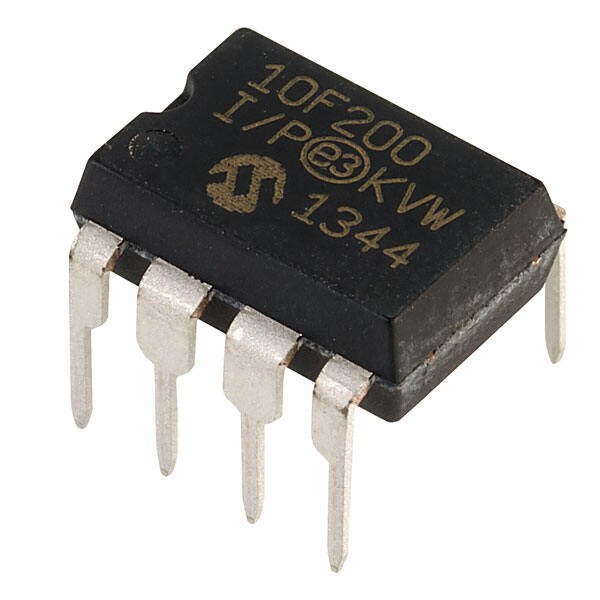 PIC10F200-I/P 8-Bit Flash Microcontroller DIP-8 (PIC10F200-I/P DIP IC) image 1