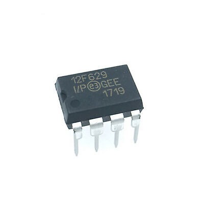 PIC12F629-I/P 8-Bit Flash Microcontroller with Analog Comparator DIP-8 (PIC12F629 I/P DIP IC)  image 1