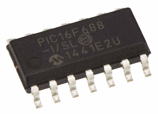 PIC16F688-I/SL SOIC-14 8-Bit Microcontroller IC with ADC and Flash Memory (PIC16F688-I/SL) image 1