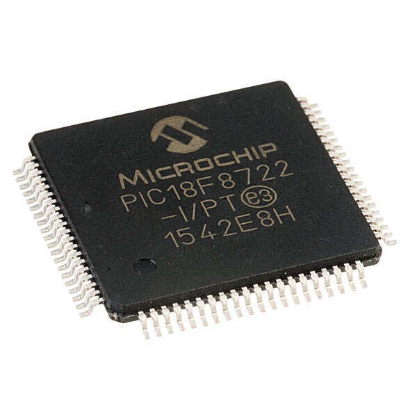 PIC18F8722-I/PT TQFP-80 8-Bit Microcontroller IC with Flash Memory (PIC18F8722-I/PT) image 1