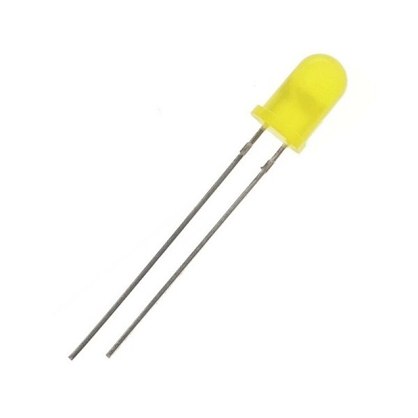 5mm Yellow Diffused LED Everlight (Through Hole LED) image 1