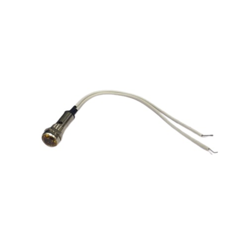 220V 10mm LED Metal Indicator Light Lamp with Wire Lead - YELLOW image 1