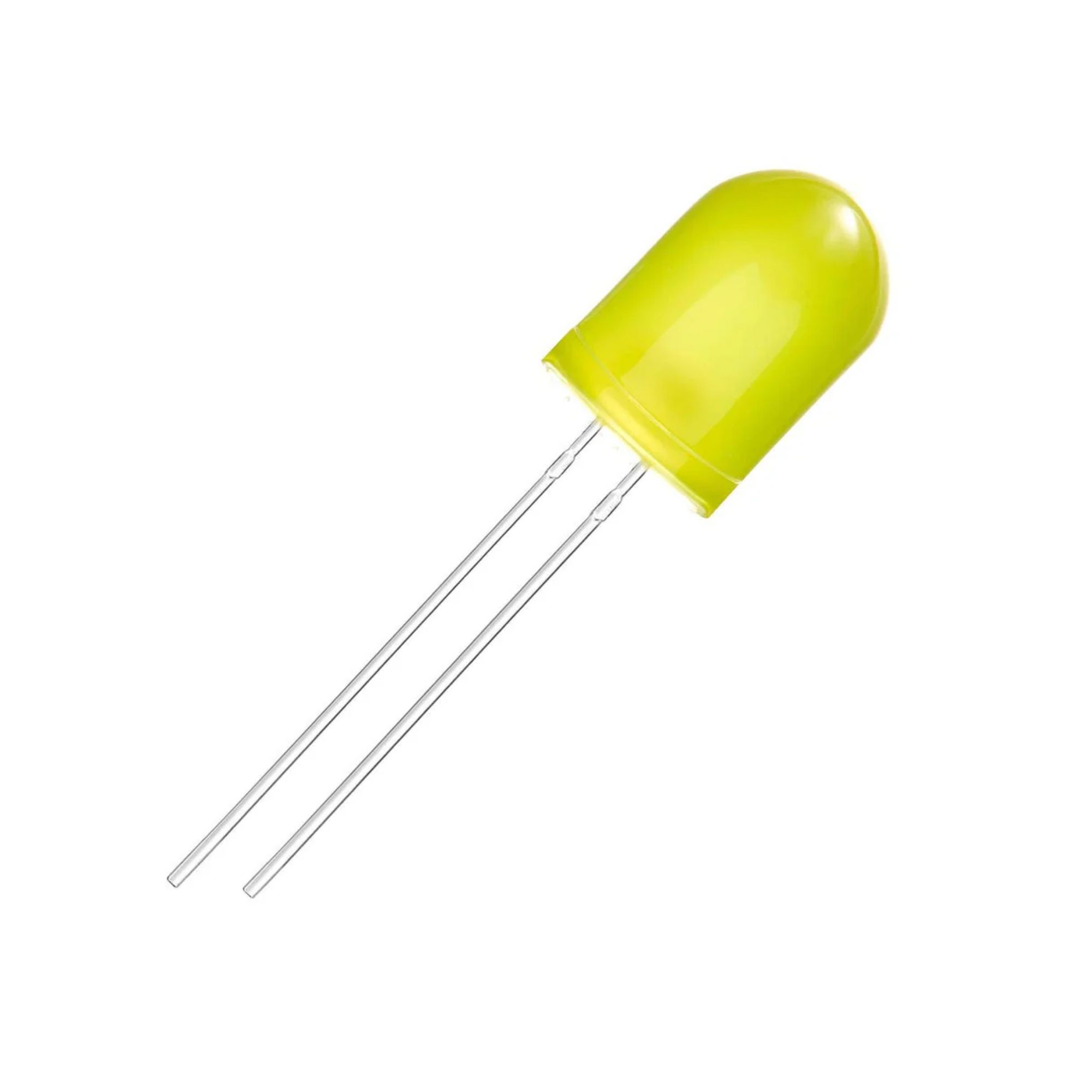 10mm Yellow Diffused LED Everlight (Through Hole LED) image 1