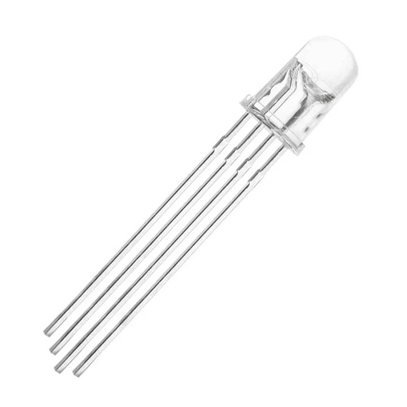 5mm RGB LED Common Anode Clear 4-Leg (Through Hole RGB LED) image 1