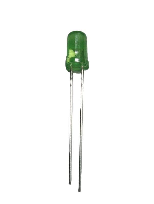 5mm Green LED Diffused Lamp Through Hole Indicator LED (Green Diffused LED) image 1