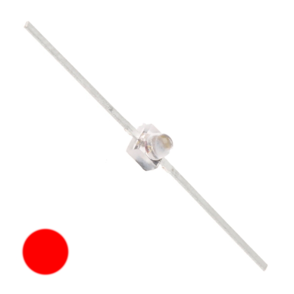 Axial Red Clear LED (Through Hole LED) image 1