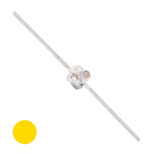 Axial Yellow Clear LED Everlight (Through Hole LED) image 1