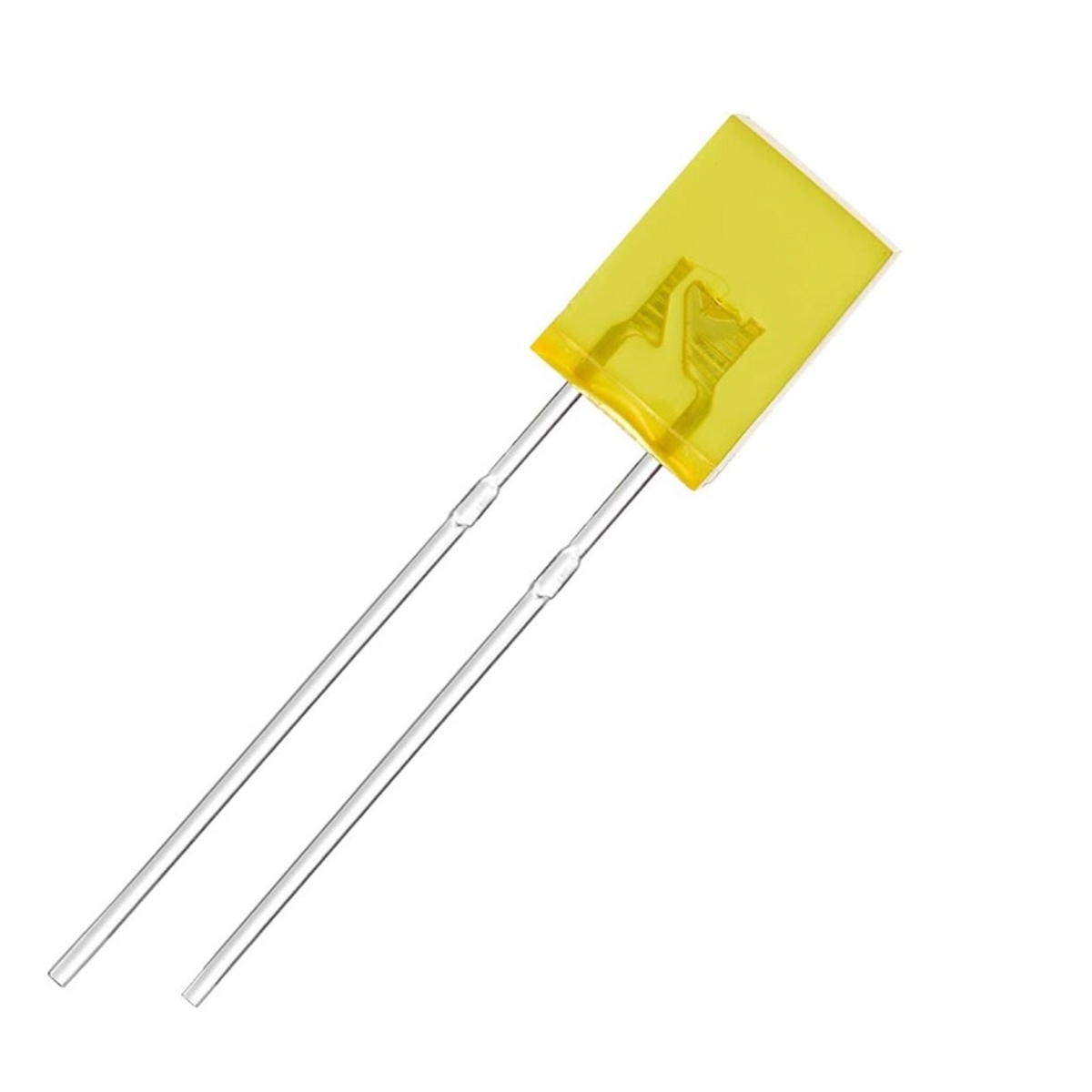 Flat Yellow Diffused LED Everlight (Through Hole LED) image 1
