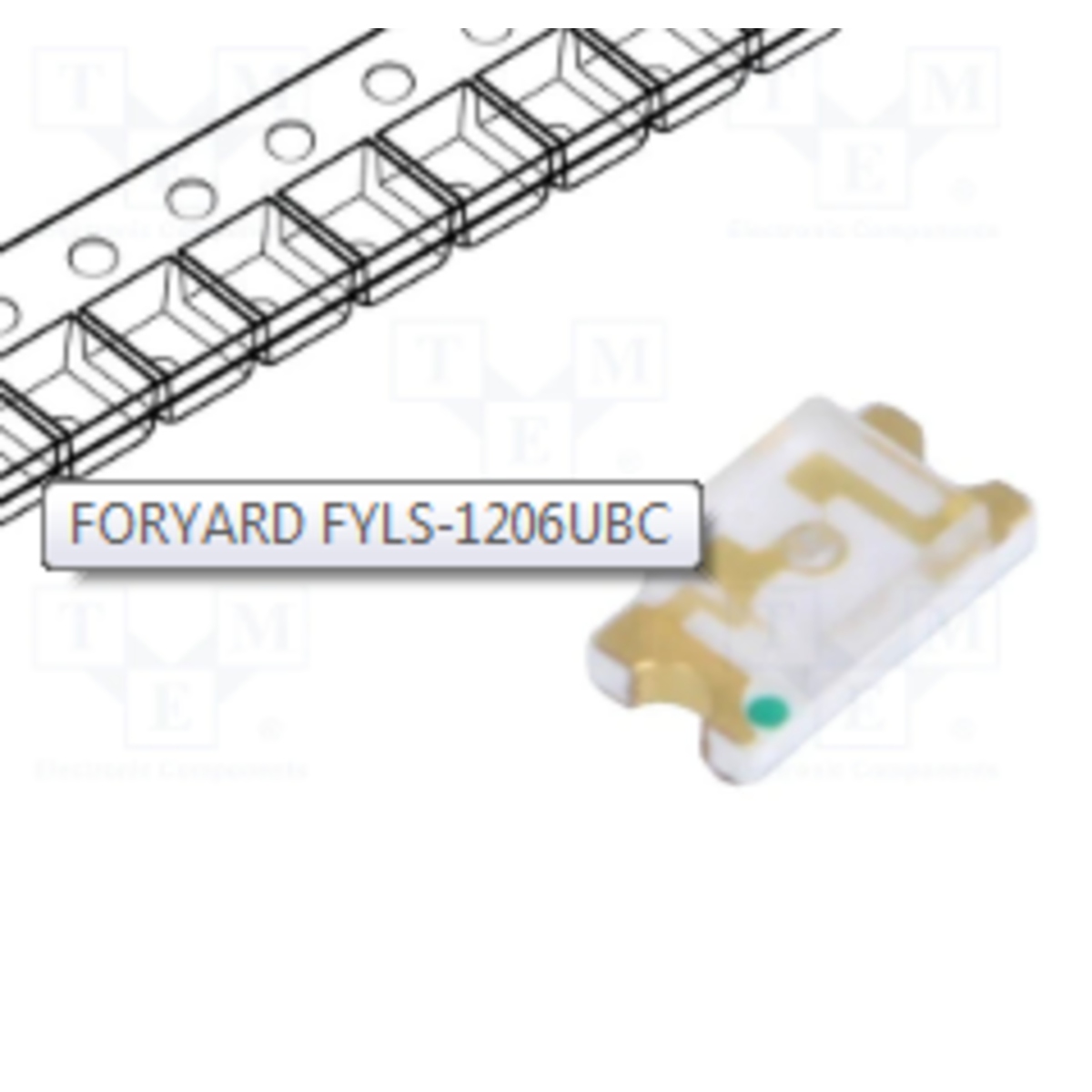 1206 Blue SMD LED FORYARD FYLS-1206UBC (Surface Mount Light Emitting Diode) image 1