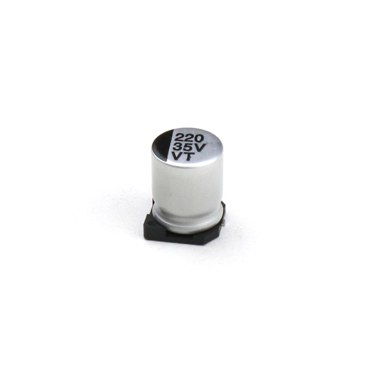 220uF 35V SMD Electrolytic Capacitor (Surface Mount Aluminum Electrolytic Capacitor) image 1