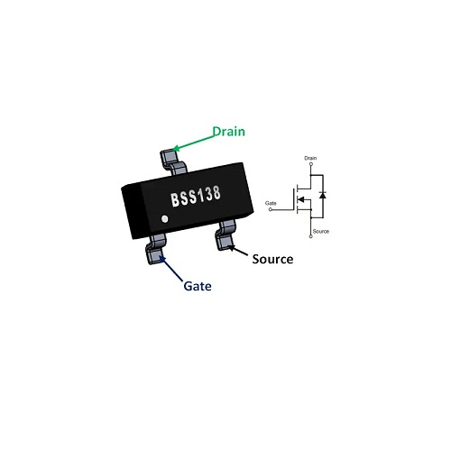 BSS138P N Channel Power MOSFET 60V 360mA SOT-23 Surface Mount (N Channel MOSFET Transistor) image 2