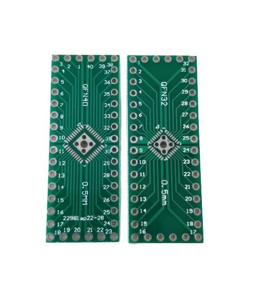 QFN32 QFN40 0.5 MM SMD To DIP Double Side 2.54 MM Adapter PCB image 1