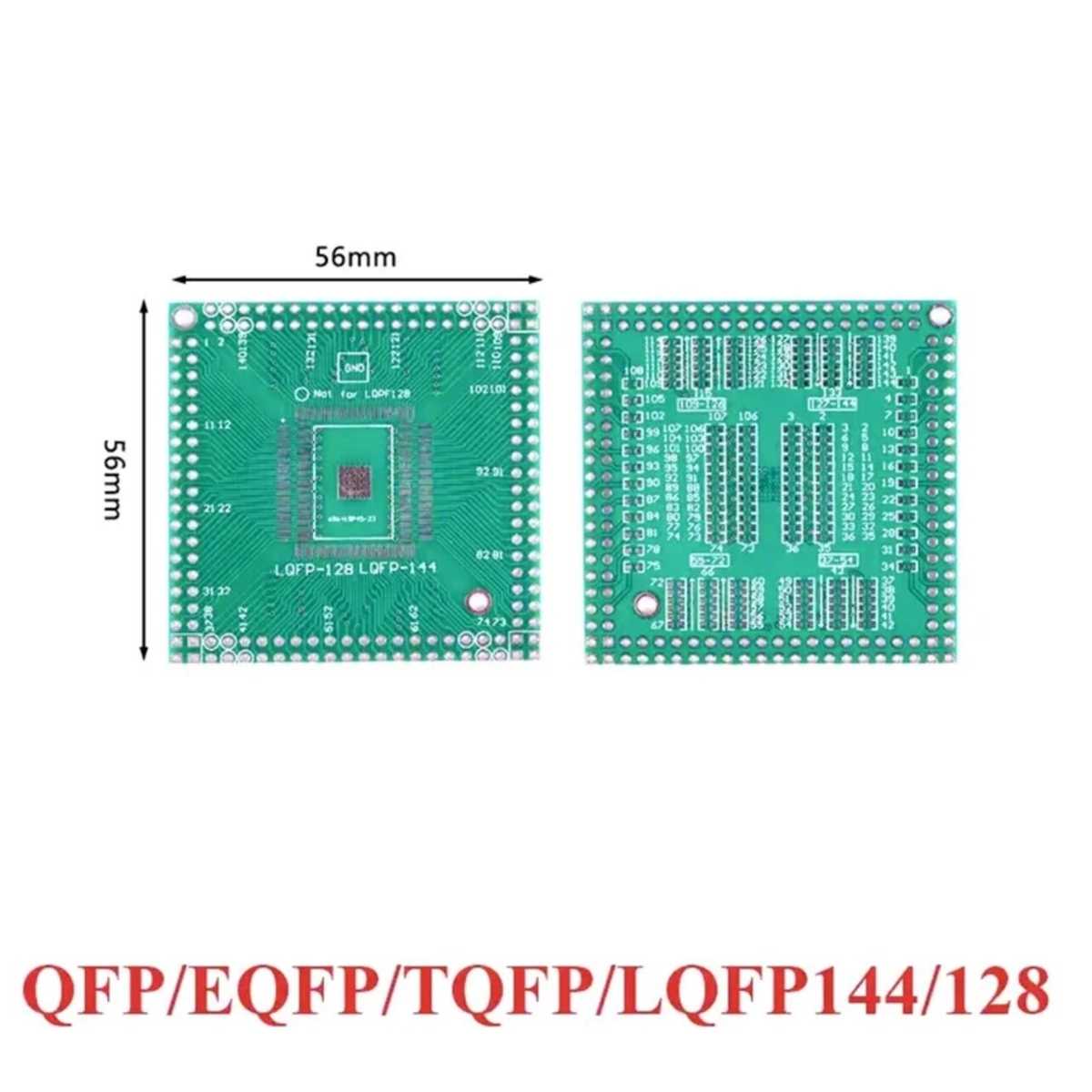 QFP EQFP PQFP TQFP LQFP FQFP 144/128 Pin SMD Adapter PCB Development Board (QFP SMD Adapter PCB) image 2