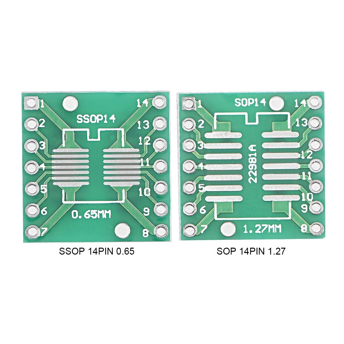 SOP14 TSSOP14 SSOP14 to DIP14 Double-Sided 2.54mm Adapter PCB (0.65mm/1.27mm Pitch IC Adapter Board) image 1