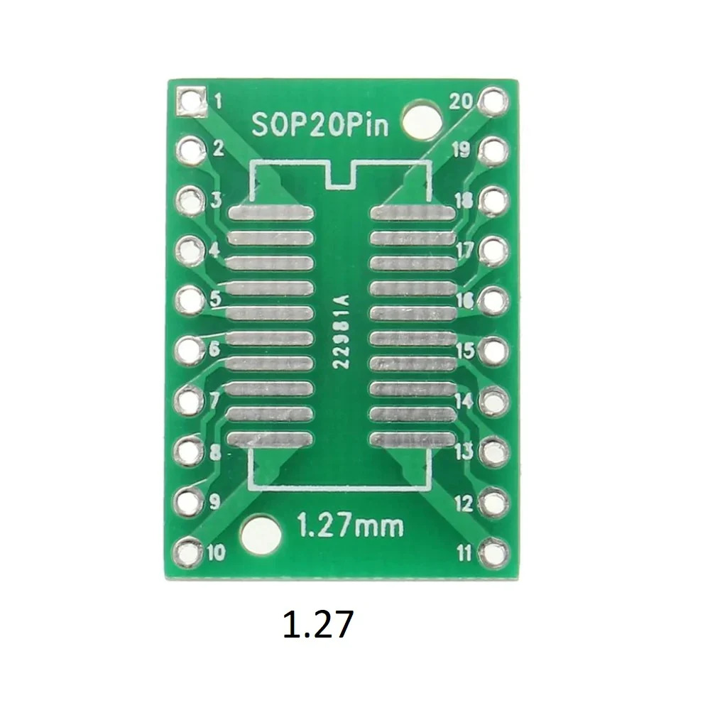 SOP20 TSSOP20 SSOP20 to DIP20 Double-Sided 2.54mm Adapter PCB (0.65mm/1.27mm Pitch IC Adapter Board) image 3