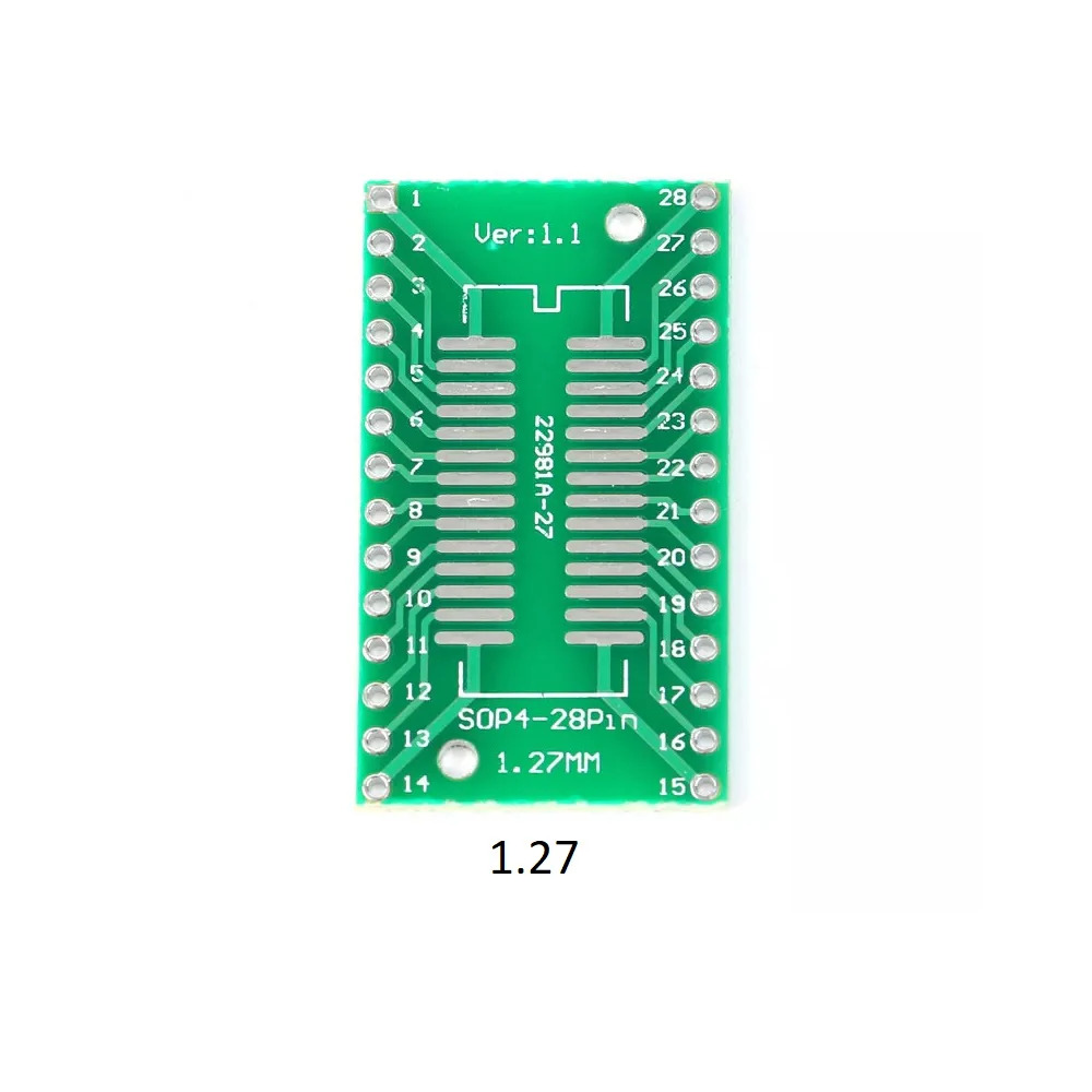 SOP28 TSSOP28 SSOP28 to DIP28 Double-Sided 2.54mm Adapter PCB (0.65mm/1.27mm Pitch IC Adapter Board) image 1
