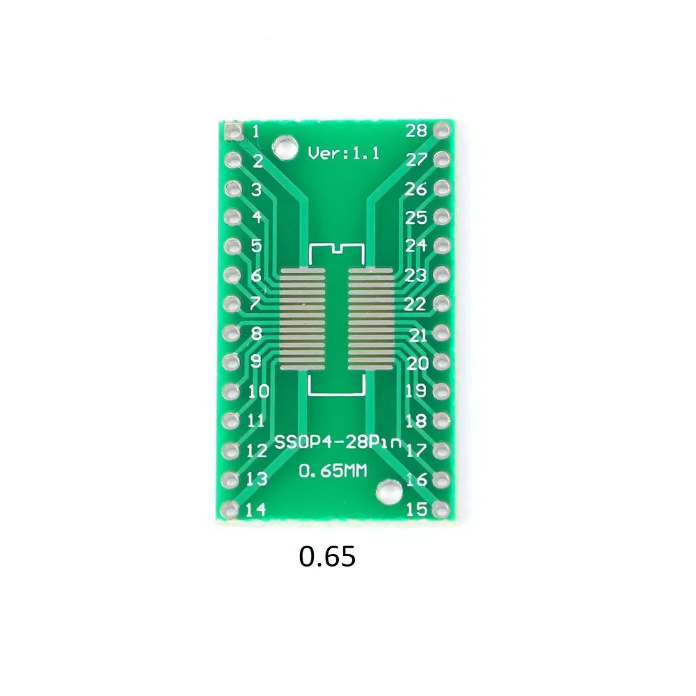 SOP28 TSSOP28 SSOP28 to DIP28 Double-Sided 2.54mm Adapter PCB (0.65mm/1.27mm Pitch IC Adapter Board) image 2
