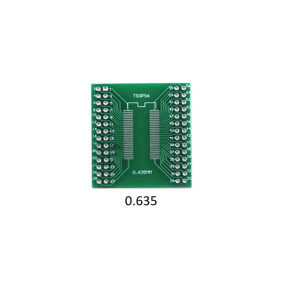 TSOPII TSSOP56 SOP56 to DIP56 Double-Sided 2.54mm Adapter PCB (0.635mm/0.8mm Pitch IC Adapter Board) image 1