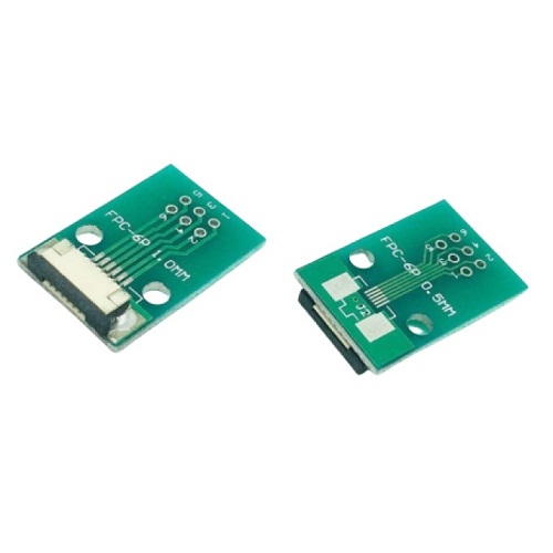 FFC FPC 6 Pin Adapter Board 0.5mm to 2.54mm with Soldered Connector (Breakout PCB FR-4) image 3