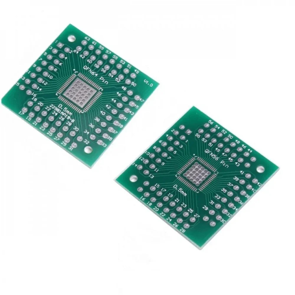 QFN56 QFN64 SMD to DIP Double-Sided 2.54mm Adapter PCB (QFN IC Breakout Board) image 2