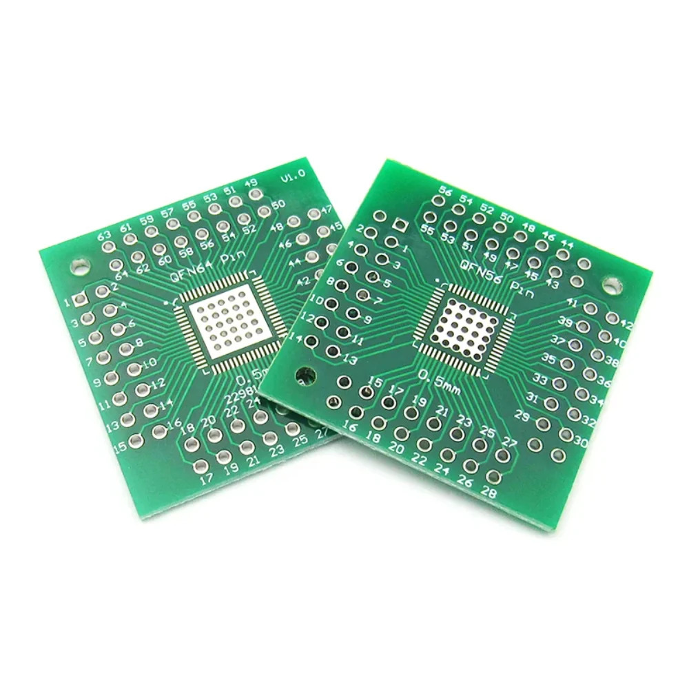 QFN56 QFN64 SMD to DIP Double-Sided 2.54mm Adapter PCB (QFN IC Breakout Board) image 3
