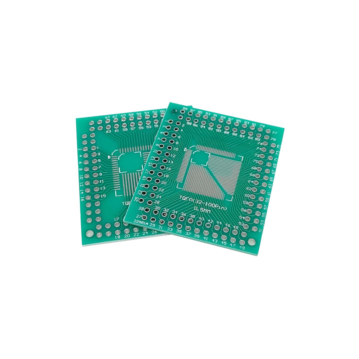 FQFP TQFP 32/44/64/80/100 LQFP to DIP Double-Sided 2.54mm Adapter PCB (0.5mm/0.8mm Pitch IC Adapter Board) image 1