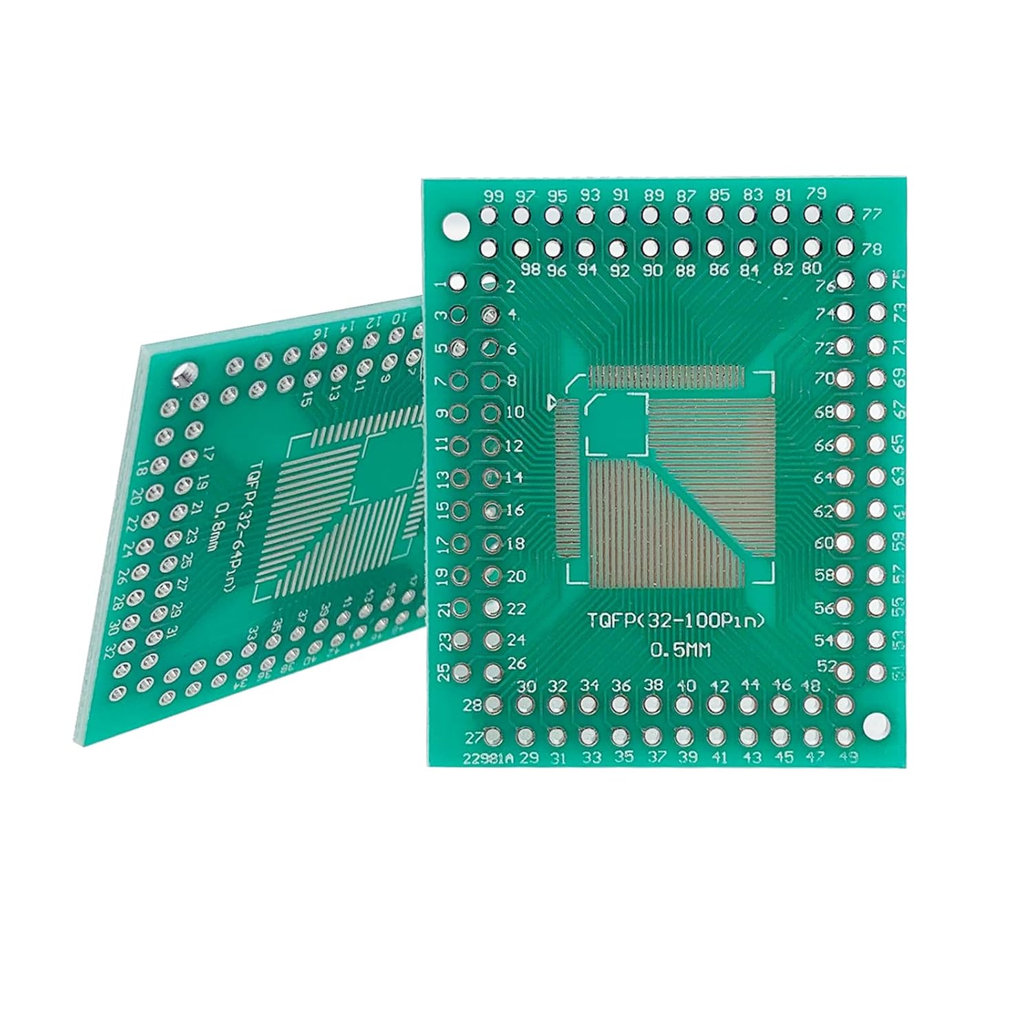 FQFP TQFP 32/44/64/80/100 LQFP to DIP Double-Sided 2.54mm Adapter PCB (0.5mm/0.8mm Pitch IC Adapter Board) image 4