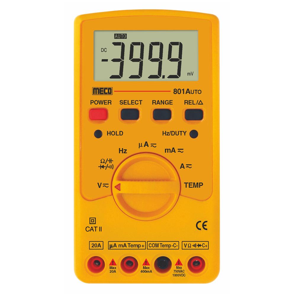 MECO 801 Auto Digital Multimeter (Temperature, Duty Cycle, CE Compliant) image 1