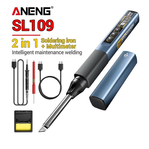ANENG SL109 Electric Soldering Iron 75W Adjustable Temperature 100C to 450C Type-C Fast Charging Portable OLED Display Lightweight Repair Tool (Portable Digital Soldering Iron PD QC Fast Charging) image 3